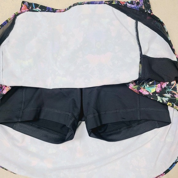Lululemon Hotty Hot High-Rise Skort 6 Black Multi Floral Lined Pockets Run - Picture 5 of 10